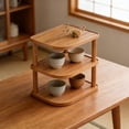 thumbnail image 1 of Wooden Desktop Organizer Shelf with Multi Tier Corner Storage Rack and Cup Holders for Office Desk, Books, Cosmetics and Home Decor, 1 of 6