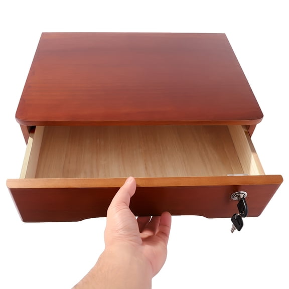 Wooden Desktop Storage Box With Lockable Drawers Office Supplies A4/Receipt File Organizer Flat File Cabinet