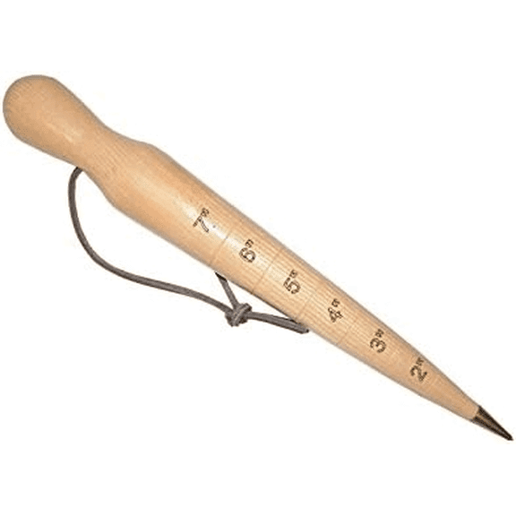 Wooden Dibber with Depth Measurements and Brass Tip, Simple Garden Tool Hand Dibber to Efficiently Plant Seeds, Bulbs, and Seedlings (12)$$Garden & Patio