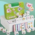 thumbnail image 1 of Wooden Dice Puzzle Toy, Animal Matching Game, Montessori Educational Board, Parent Child Interaction, Early Learning Toy, Cognitive Development Game, Kids Puzzle Gift, Animal Matching Puzzle, 1 of 7