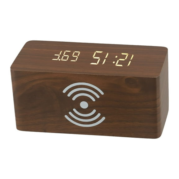 Wooden Digital Alarm Clock Led Alarm Clock With Temperature Desk Clocks For Office Bedside Clock For Home Decor