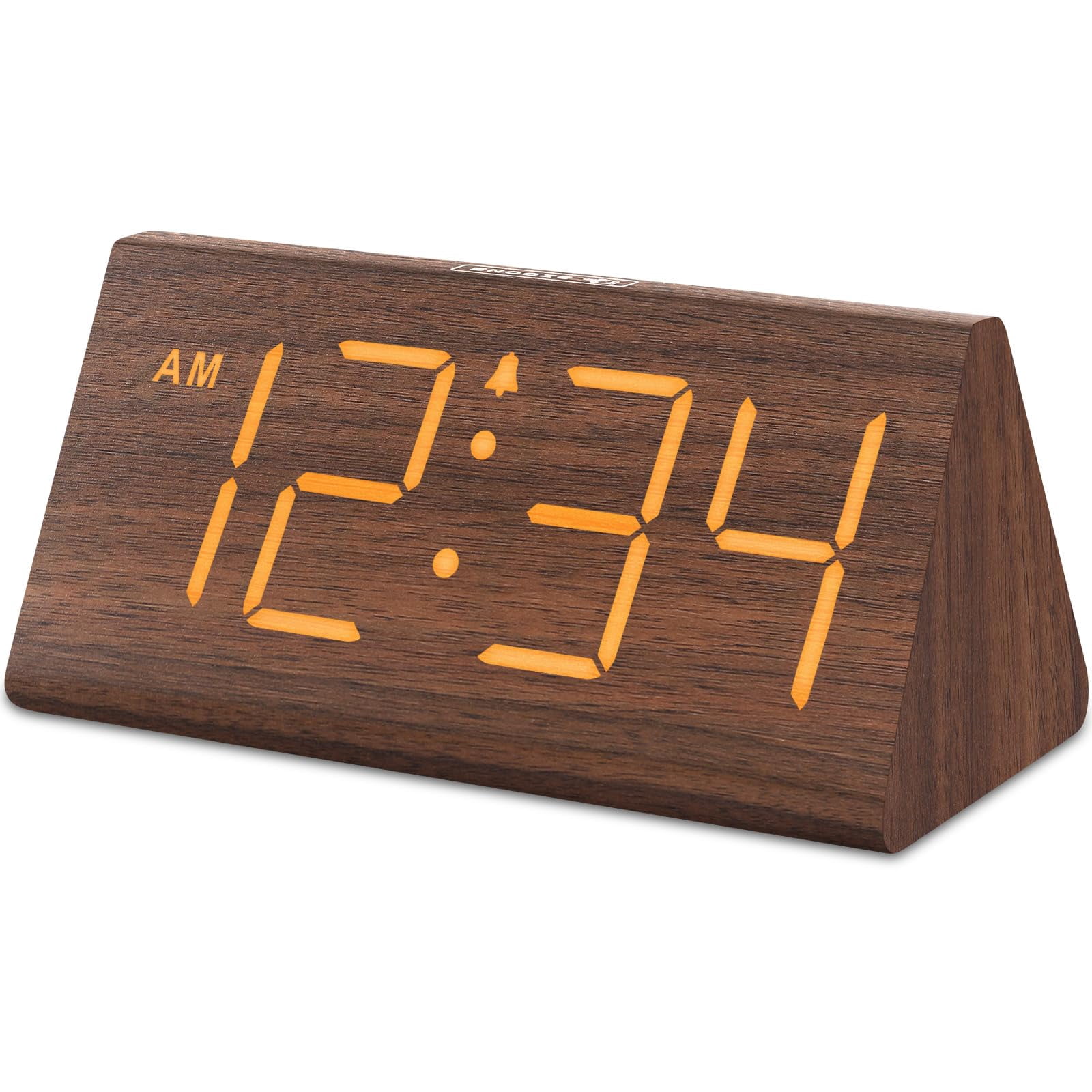 Wooden Digital Alarm Clock for Bedrooms Desk with Large Numbers ...