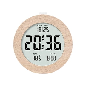 Wooden Digital Alarm Clock for Bedrooms,Wood 4In Battery Powered Alarm Clock with Snooze and Nightlight,LCD Desk Clock,A