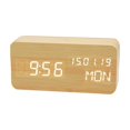 thumbnail image 1 of Wooden Digital Alarm Clocks Elegant LED Wooden Digital Alarm Clock with Temperature Display, Voice Control, USB Charging, Modern Decor, 1 of 3