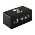 thumbnail image 1 of Wooden Digital Electronic Alarm Clock with Wireless Charging, Bedside/Desk Charging Clock, LED Display Wooden Clock, Multifunctional Clock for Bedroom, Office, Charges Smartphones, 1 of 2