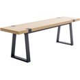 thumbnail image 1 of Wooden Dining Bench 60”  Table Benches, Seating Chair Rustic Indoor Benches, Mid Century Kitchen Bench with Metal Legs, Light Oak, 1 of 14