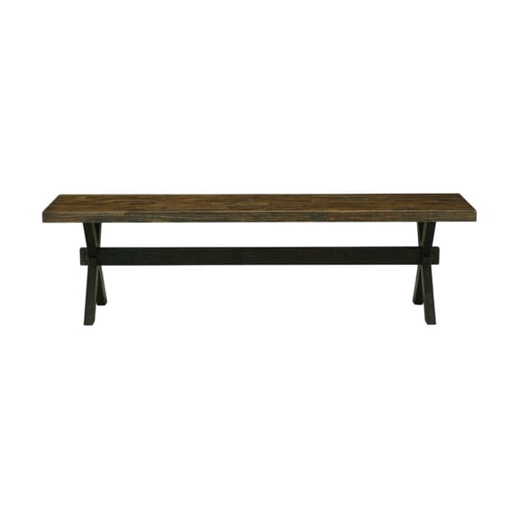 Wooden Dining Bench with X-Style Base, Wood Bench Seat