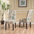 thumbnail image 1 of Wooden Dining Chairs, DINING CHAIR, White+Blue Dining Chairs,Fabric Upholstered Dining Chairs, Furniture Dining Furniture Seating for Dining, 1 of 13