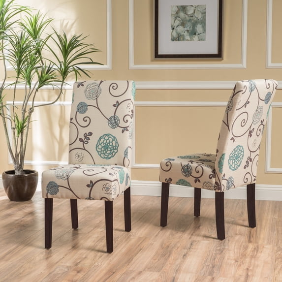 Wooden Dining Chairs, DINING CHAIR, White+Blue Dining Chairs,Fabric Upholstered Dining Chairs, Furniture Dining Furniture Seating for Dining