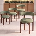 thumbnail image 1 of Wooden Dining Chairs Set of 4, Mid Century Upholstered Kitchen Chairs Farmhouse Side Chairs with Solid Wood Legs,Green, 1 of 14