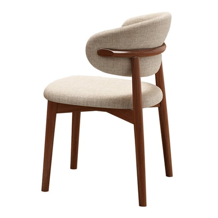 Wooden Dining Chairs Upholstered Kitchen Side Chairs Farmhouse Dining Room Chair with Curved Back,Mid-Century Modern Dining Chairs with Cushioned Seat