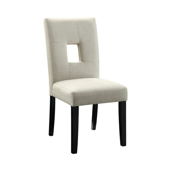 Upholstered Side Chairs Beige and Black (Set of 2)
