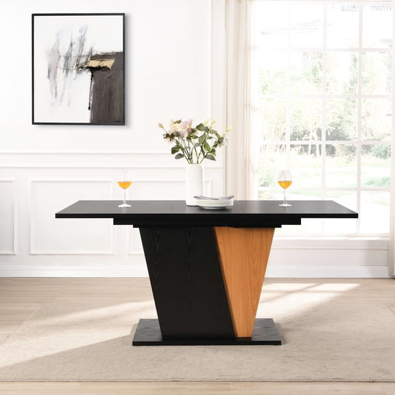 Wooden Dining Table | Expandable for Family and Office Use | Reinforced Steel Pipes with MDF Surface | Resolves Load-bearing and Wobbling Problems
