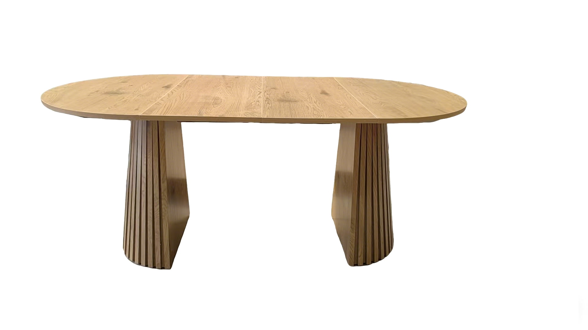 Wooden Dining Table, Flexible and Extendable, Multi-functional and Space-saving, Fashionable Oval Design and Slatted Table Legs, Tea Table or Office Desk, Beautiful and Practical