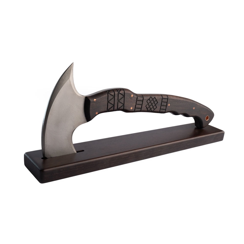 Wooden Display 14.96'' for Hatchet, Handmade Axe Display Oak Wood