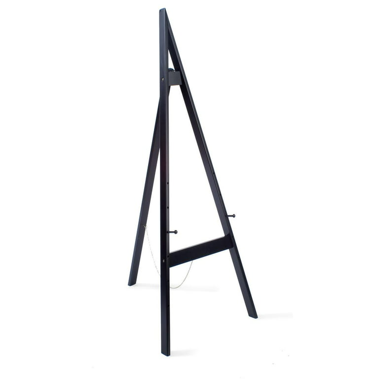 Wooden Display Easel with Height-Adjustable Pegs, 60 inches Tall - Black  (AFREBK)
