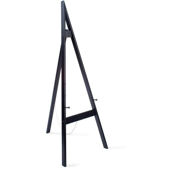 Wooden Display Easel with Height-Adjustable Pegs, 60 inches Tall - Black