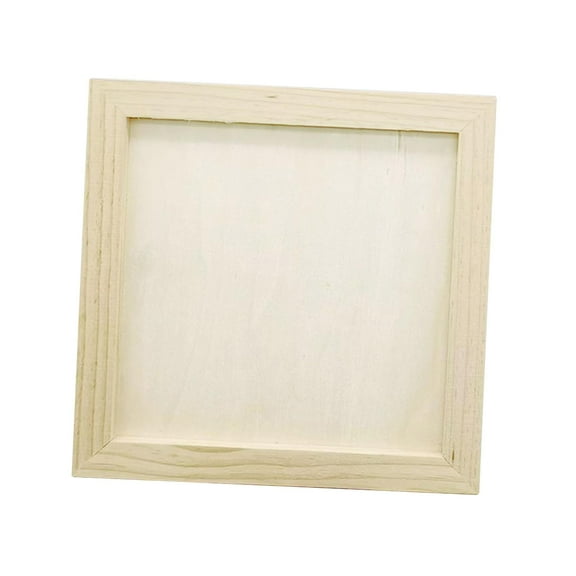 Wooden Display Picture Frames for Child DIY Projects, Blank Wooden Frame, Wood Picture Frames, Unfinished, 7x7 Inches