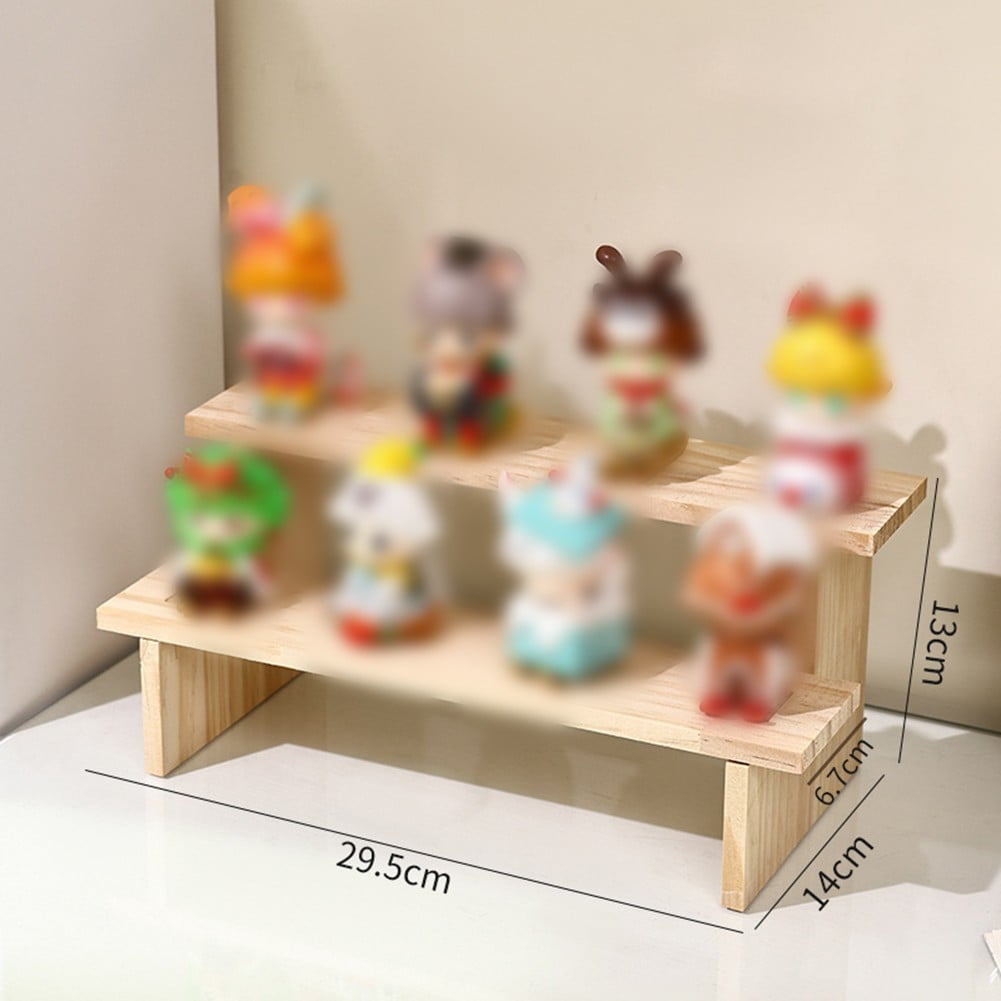 Wooden Display Riser,2 Tier Earring & Ring Holder Stands,Farmhouse Cupcake Stands ,Table Display Stand For Vendors,Organizer Showcase for Tabletop Shows and Home Using ,Wood Rustic Risers