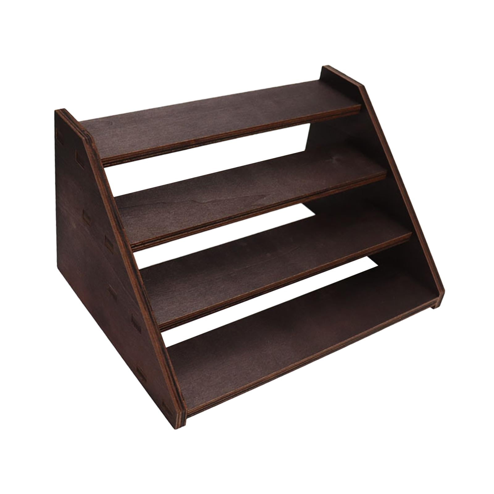 Wooden Display Riser Farmhouse Cupcake Stands 4 Tier Counter Shelf Kitchen Bathroom Countertop Shelf for Jewels Collectibles Dessert Home