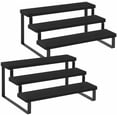 thumbnail image 1 of Wooden Display Riser Stand, Tiered Perfume and Cologne Organizer Stand, 3 Tier Spice Rack Organizer, Rustic Display Shelf for Candles (3 Tier,2Pack,Black), 1 of 8