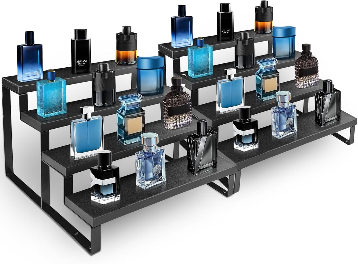Wooden Display Riser Stand, Tiered Perfume and Cologne Organizer Stand ...