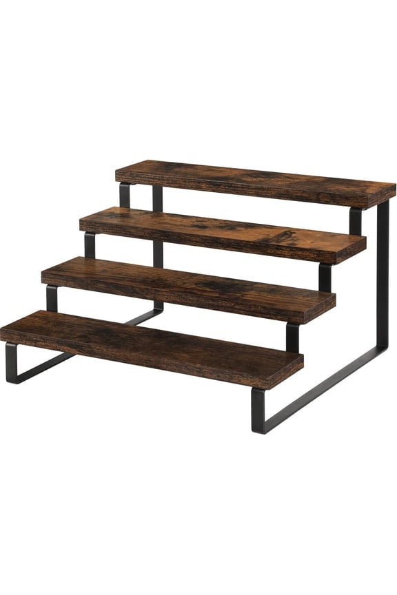 Wooden Display Riser Stand, Tiered Perfume and Cologne Organizer Stand, 4 Tier Spice Rack Organizer