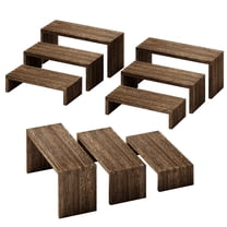 Multi Tiered Display Rack Wooden Display Risers Set of 9, Rustic Countertop Display Stands, Multi ...