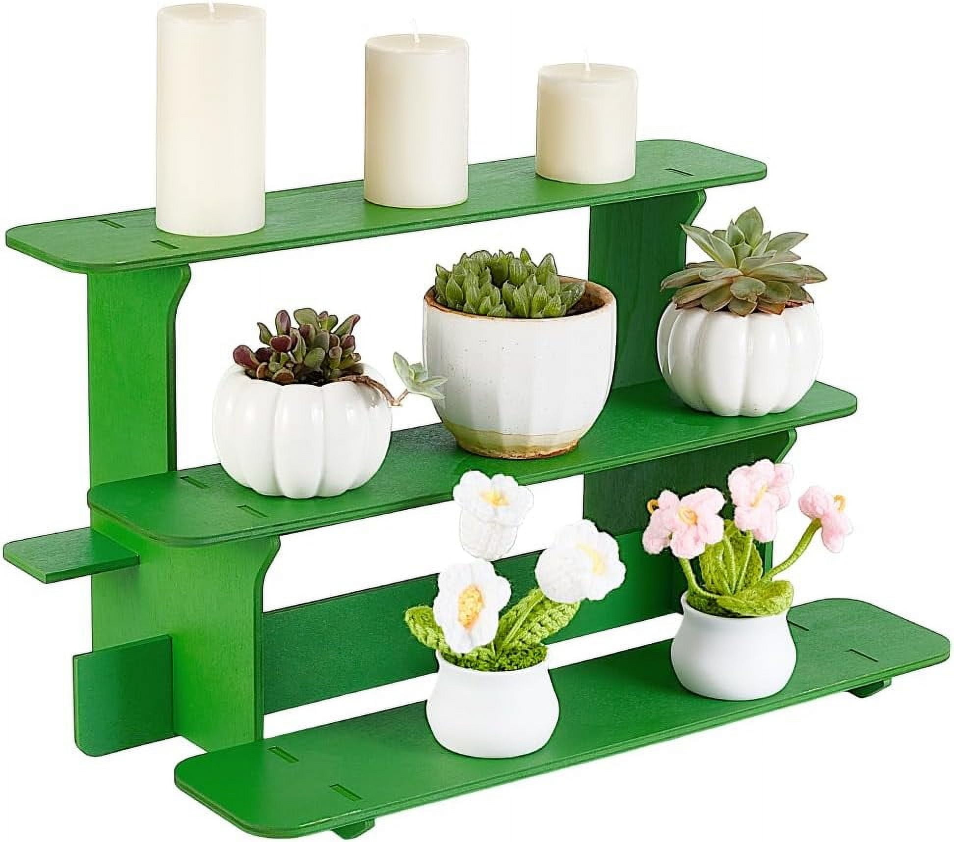 Wooden Display Shelf with 3 Tiers Straight Retail Table Display Stand ...