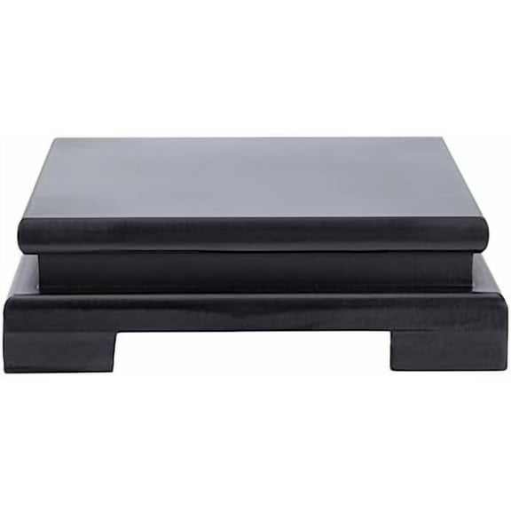 Wooden Display Stand - 9.5 inch Square Wood Display Base Square Vase Riser Farmhouse Riser Decorative Pedestal Stand for Buddha Statue Jewelry Figurine Risers Plant Stand Flower Pot