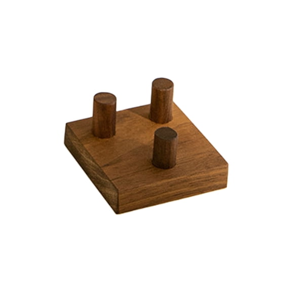 Wooden Display Stand Rock Holder with Three Peg For Small Collectibles Fossils Agates Home Decors Ornaments Showcases