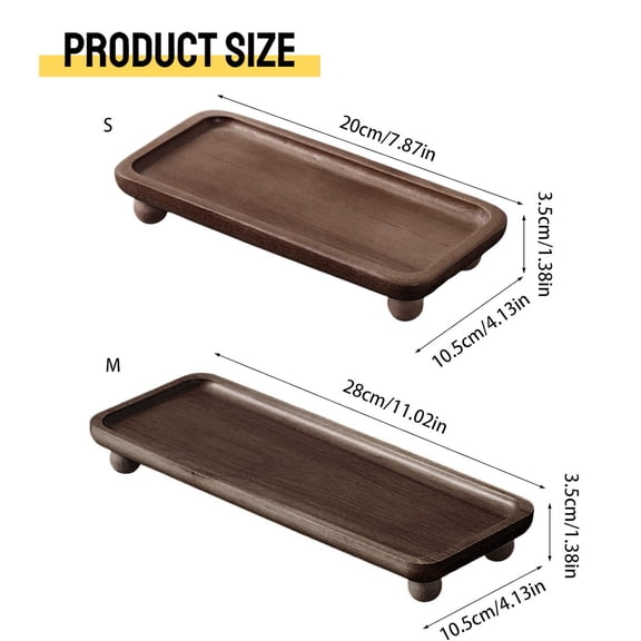 Wooden Display Stand Tray High Footed For Home Decor