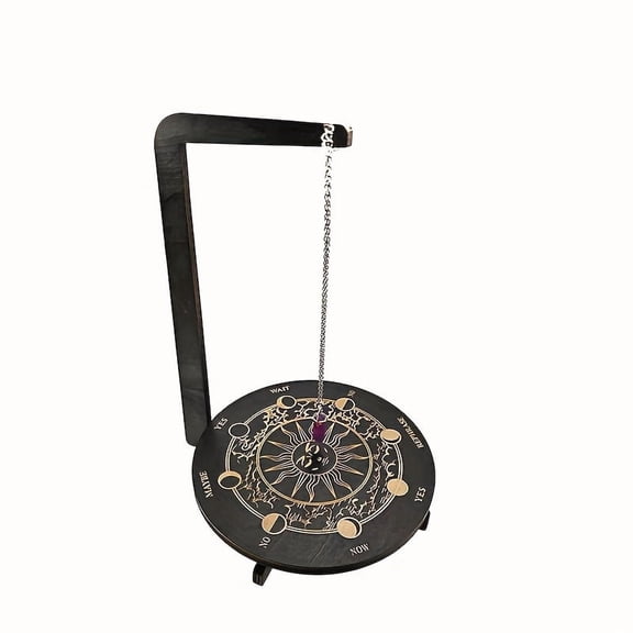 Wooden Divination Display Stand – Handmade Retro Crystal Pendulum Holder