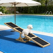 Wooden Dog Agility Seesaw, Fir Wood Pet Training Seesaw with Anti-Slip Surface, Stable Outdoor Agility Equipment for Dogs Up to 66 lbs