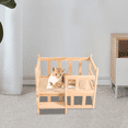 thumbnail image 1 of Wooden Dog Bed Frame, Log Color Solid Wood Pet Bed, Dog Kennel Furniture, Dog Bed Stand Cat Dog Within 11.02 lbs, 1 of 21