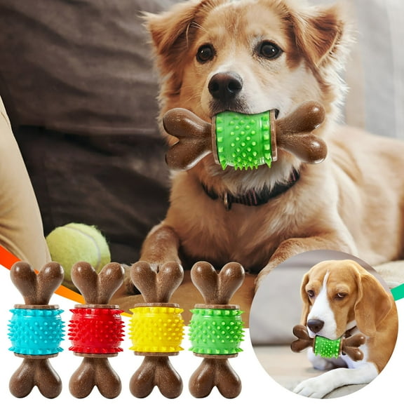 Wooden Dog Chew Toy,Indestructible Wooden Bone Chew Toy for Dog,Toothbrush Stick for Dog Teeth Cleaning,Dog Chew Toy for Aggressive Chewers,Suitable for Medium to Large Dogs - Safe & Durable