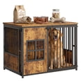 thumbnail image 1 of Wooden Dog Crate Furniture, Large Dog Kennel with Storage Top, Indoor Pet Cage, 1 of 8