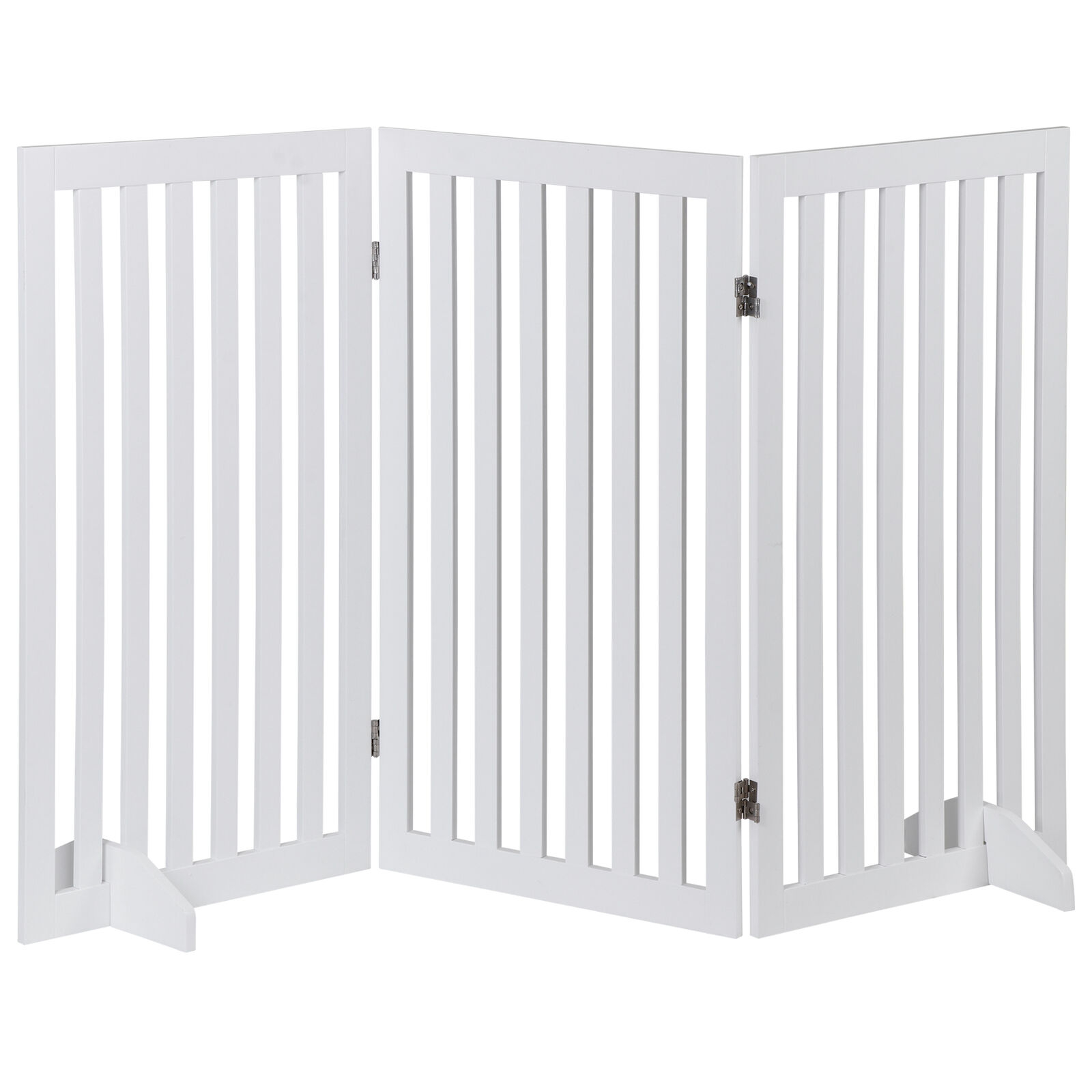 Wooden Dog Gate Foldable Pet Gate for Doorways Stairs Indoor 3 Panels