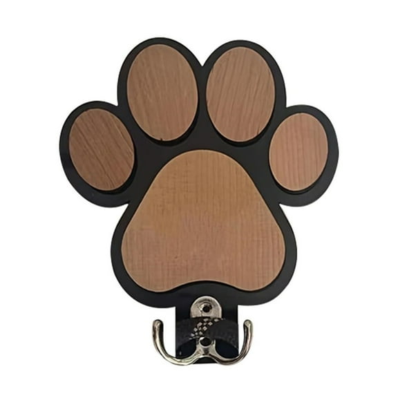 Wooden Dog Paw Wall-Mounted Dog Leash Hook, Cute Key Hook, Dog-Themed Coat Hook, Wall Decoration Hook, Suitable for Indoor Country-Style Homes, An Excellent Gift for Dog and Cat Lovers.,brown,A