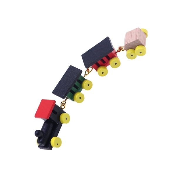 Wooden Doll House Train Set Creative Building Toy for Kids RolePlay Indoor Educational Activity Realistic Miniature Train