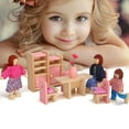 thumbnail image 1 of Wooden Dollhouse Family Set with Miniature Furniture and People for Educational Kids, 1 of 7