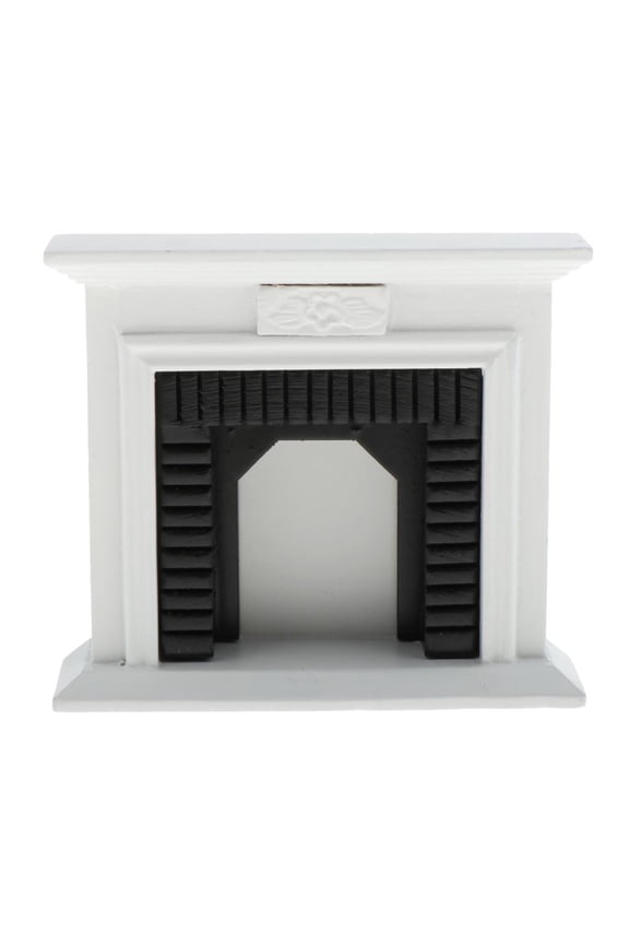 Wooden Dollhouse Furniture 1/12 Mini DIY Room Miniature Fireplace Accessory