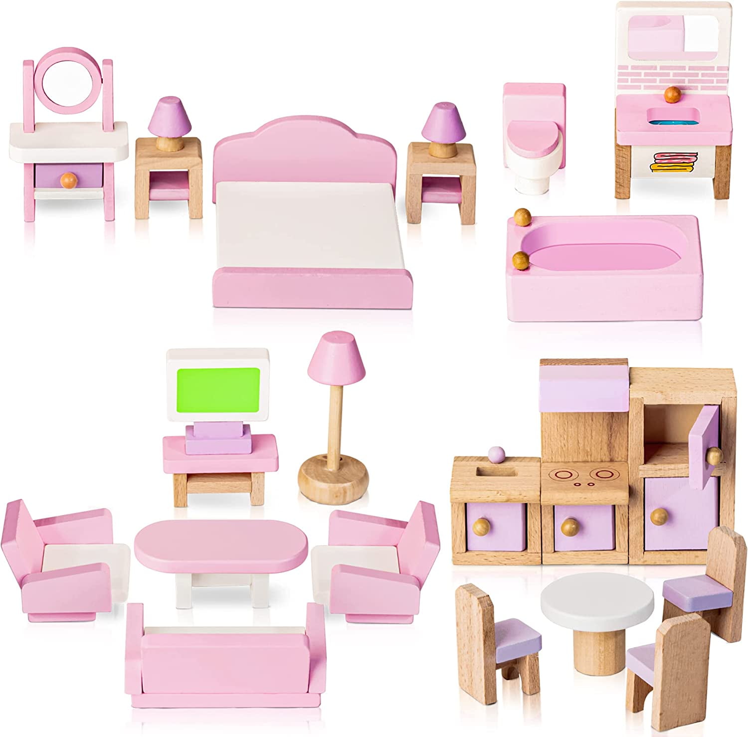Class M907 Wooden Doll House Classroom Toys Diy Dollhouse Furnitures Music  Kids Furniture Minature Doll Houses Kit Poppenhuis
