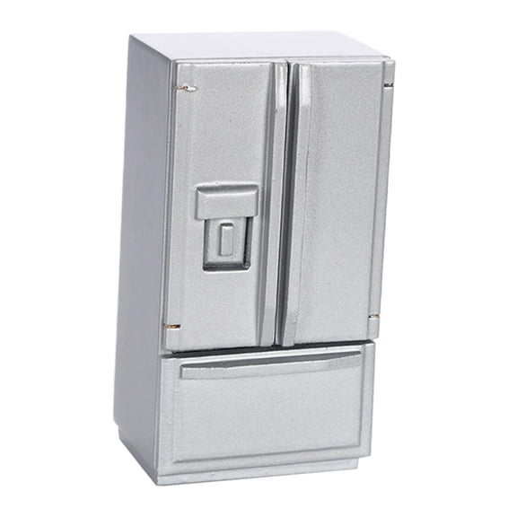 Wooden Dollhouse Miniature Refrigerator 1:12 Scale Scene Decoration Accessories kids children toy -