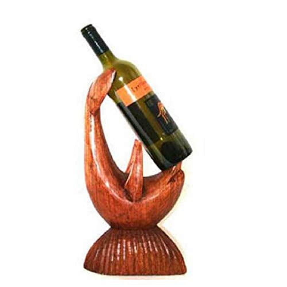 Wooden Dolphin Wine Bottle Holder Kitchen Decoration Walmart