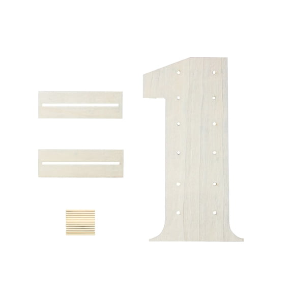 Wooden Donut Display Rack Number 0 to 4, Donut Stand for Dessert Table, Birthday Wedding Graduation Party Decor, Beige