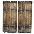 thumbnail image 1 of Ancient Wooden Door Curtains For Living Room Bedroom Window Treatment Home Decoration Drapes Kitchen Curtain, 1 of 7