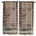 thumbnail image 1 of Wooden Door Retro Curtains For Living Room Bedroom Window Treatment Home Decoration Drapes Kitchen Curtain, 1 of 7