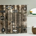 thumbnail image 1 of Wooden Door Shower Curtains Bathroom Curtain Printed Waterproof Polyester Fabric Bath Screen Curtain for Home Decor With, 1 of 5