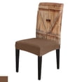 thumbnail image 1 of Wooden Door Texture Vintage Chair Cover Set Kitchen Dining Stretch Spandex Seat Slipcover for Banque, 1 of 5